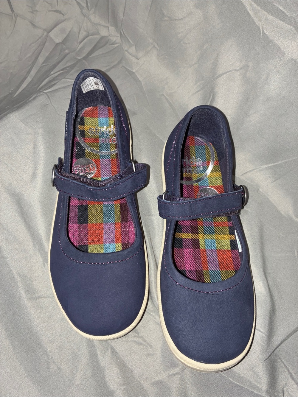 Stride Rite Navy Mary Jane Girls Shoes with Ivory Sole